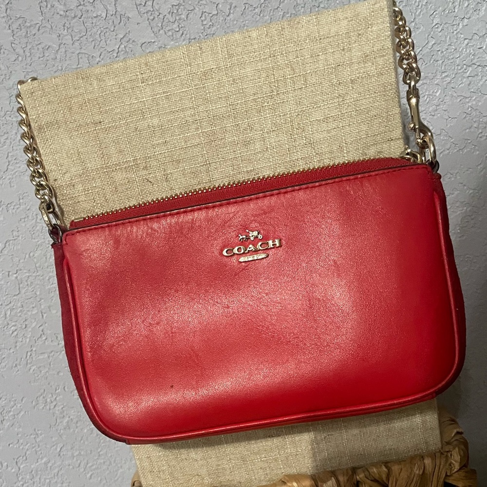 Small red coach bag